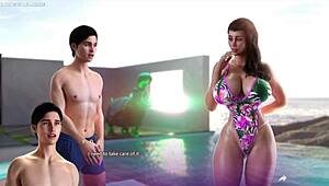 Cuckold's wife loves big dick in her ass in this 3D game! 😏