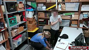 LP Officer Sucks Shoplifter's Big Cock at Work