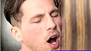 gay muscle hunks engage in bareback sex throughout the house