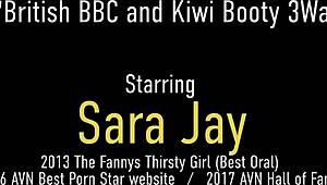 busty cougar sara jay shares big cock with aubrey black