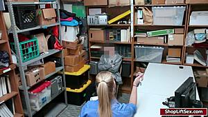 LP Officer Sucks Shoplifter's Big Cock at Work