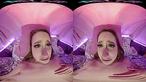 Vrallure Pillow Palace: Petite Blonde Masturbates with Toys!