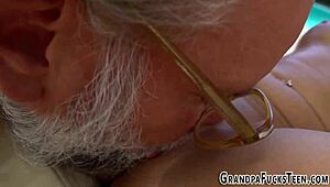 Tongued teen 18+ gets cum dumped in HD