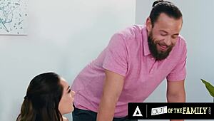 out of the family - new masseuse gets steamy with stepdad in wild threesome