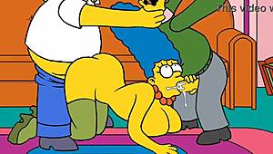 Conversational-Emoji Slutty housewife Marge Simpson sucks neighbor’s cock! 😲