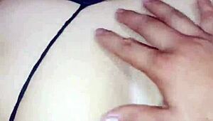 I pose in lingerie for husband's friend who can't resist and fucks me hard.