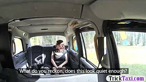 busty passenger in pantyhose getting banged in public by big cock