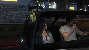 GTA 5 Trevor hires hooker for car sex service