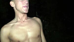 i'm sucking an old guy's cock in a risky bareback blowjob with a young twink