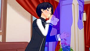 sword art online yaoi kirito blowjob bareback creampie sissy crossdress japanese asian manga anime film game gay