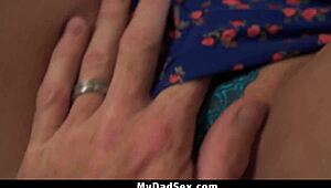 stepdaughter catches her stepdad jerking off while looking at her pictures - mydadsex
