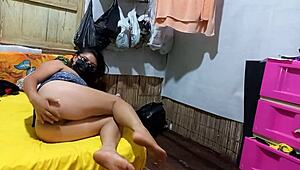 It's my turn to parade, so I practice sexy dances at home. Then my stepbrother enters, I seduce him, and ride his tiny cock!