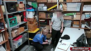 LP Officer Sucks Shoplifter's Big Cock at Work