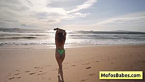 Natural busty blonde Sahara Skye sucks Charles Dera wet in car. Beach vibes add extra heat.