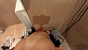 Hey, stuck in the basket, can I cum inside your pussy?