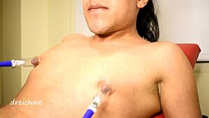 He sucks his own nipples in pov