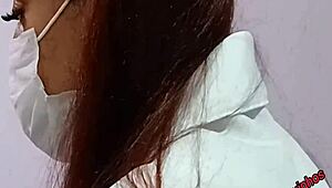 nurse and aesthetician watch patient's erection grow hard