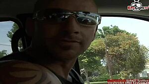 slut with natural tits gets a facial after pickup