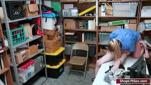 LP Officer Sucks Shoplifter's Big Cock at Work