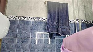 Beautiful lingerie clad stepmother in the bathroom scene that you will not see anywhere else