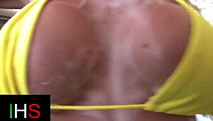 Horny milf with big tits drilled hard by massive cock.