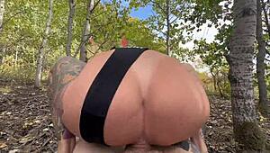 athlete's big ass pounded doggystyle in city park