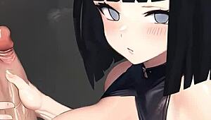 Hinata Delivers Hot Handjob on Big Cock in POV Hentai Scene