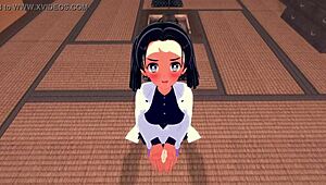 demon slayer hentai with aoi kanazaki and tanjiro getting dirty.