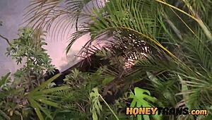 i'm skinny trans naty august, masturbatin' outdoors with dildo and toys