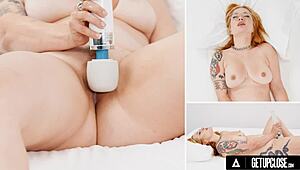 up close with redhead pawg emma magnolia in solo female orgasm casting