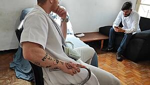 Doctors deepthroat and bareback fuck patient in office