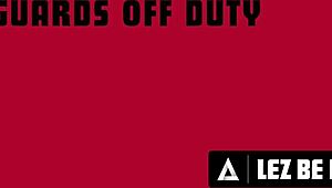 Horny lifeguards dive into rough lesbian sex!