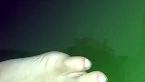 Pretty feet of an amateur wife in action