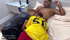 Whoa, look at Leo Ogro fucking two friends in Madureira!