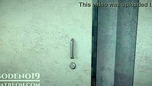 silver wolf caught masturbating, gives footjob and blowjob