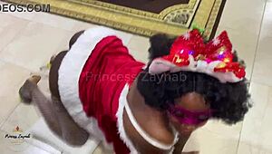 yo, merry christmas! zaynab as mrs santa claus banged hard by monster black dick! 🎅
