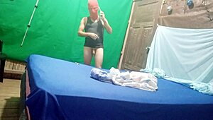 she flashes natural tits in lingerie for stepdad's homemade video