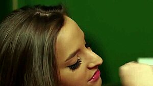 foxy sex kitten gets cumshot on her face swallowing all the love juice!