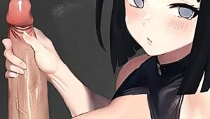 Hinata Delivers Hot Handjob on Big Cock in POV Hentai Scene