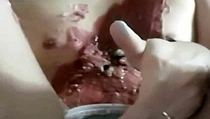 Wax cock foreplay in narrative scene.