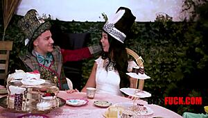 alice's wild times in wonderland involve group gangbang banging with teens in a crazy fantasy