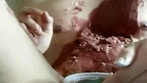 Waxing the cock as a form of foreplay in a porn video