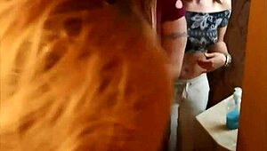 A pair of perverts caught in the act in a public restroom