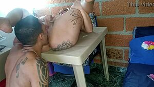 Amateur teen 18+ gets ass licked and fingered by big black cock before bareback anal fucking