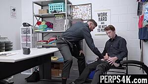 Muscular police officers punish burglars in hardcore scenes