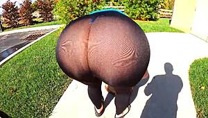 43yo wife in insanely transparent leggings, daring to flash in public