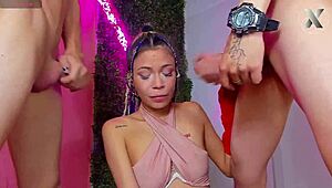 Trio of blowjobs from colombian woman