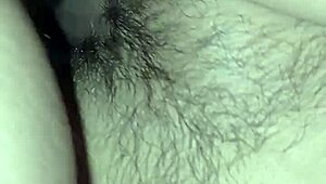 Watch this single guy fuck my slut wife and fill her hairy pussy in a threesome
