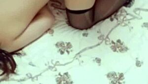 New girlfriend in black stockings looks tempting