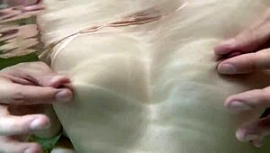 i knead her erect nipples in the hot spring bath and make her cum despite her boyfriend, part 3